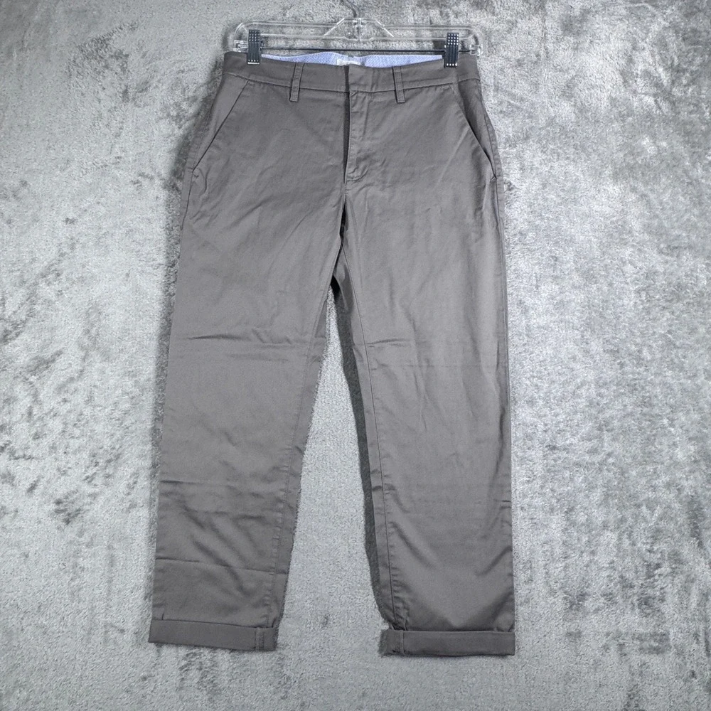 J.Crew Slim Boyfriend Chino Pants Womens 25P Gray Stretch Cotton Casual‎ NWT